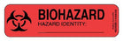 Fisherbrand - Pre-Printed Label Warning Label Red Paper BIOHAZARD HAZARD IDENTITY Black Biohazard 0.87 X 3 Inch - 18999932