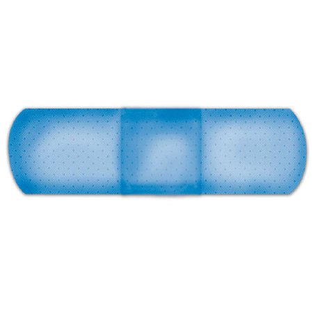 Dukal American White Cross First Aid Metal Detectable Adhesive Strip 1 X 3 Inch Fabric Rectangle Blue Sterile - 1631025