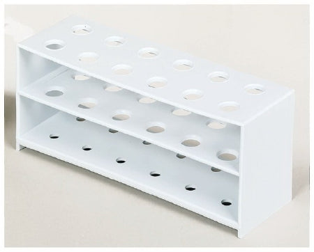Dynalon - 3-Tiered Test Tube Rack 12 Place 12 mm Tube Size White 2-2/5 X 7-1/2 Inch - S47858