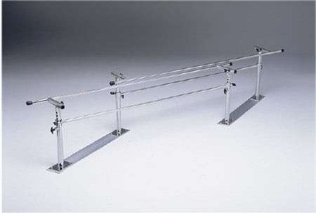 Fabrication Enterprises Parallel Bar 1-1/4 X 7 X 42 Inch Wood Base, 1/4 X 5 X 42 Inch Steel Base, 1-1/2 Inch Diameter Hand Rail, Steel Base, Folding, Height and Width Adjustable 36 X 42 X 84 Inch - 15-4004