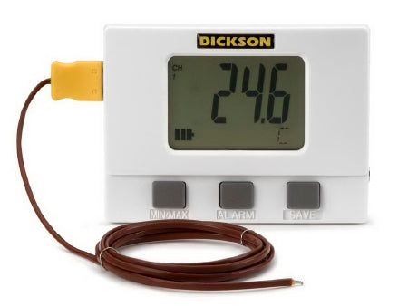 Dickinson Company Dickson Datalogging Thermometer Fahrenheit / Celsius -4° to 158°F (-20° to 70°C) Internal Sensor / External Probe Standing Battery Operated - SM320