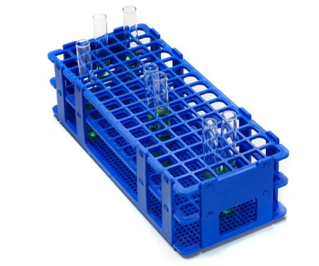 Bel-Art Products No-Wire Test Tube Rack 90 Place 13 mm Tube Size Blue - 18747-0000