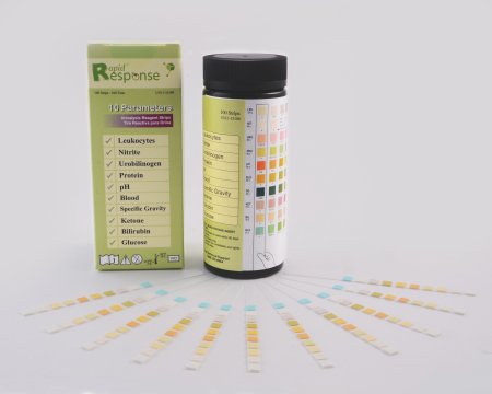 Rapid Response - Regent Strips Bilirubin, Blood, Glucose, Ketones, Leukocytes, Nitrite, pH, Protein, Specific Gravity, Urobilinogen 100 per Bottle - Btnx - U10.1-1S100