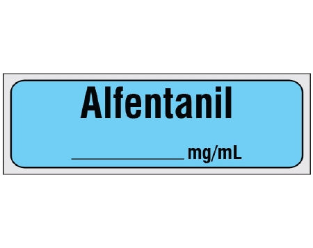 Shamrock Scientific Shamrock Pre-Printed Label Anesthesia Label ALFENTANIL / _____ mg / mL Blue 1/2 X 500 Inch - SA-240-PRE