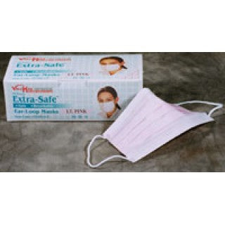 Valumax International ValuMax Extra Safe Procedure Mask Pleated Earloops One Size Fits Most Pink - 5330E-LP