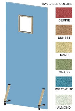 Bar-Ray Mobile Barrier with Framed Glass 30 X 75 Inch, Almond, 18 X 24 Inch Glass Size, With Framed Glass - 65511