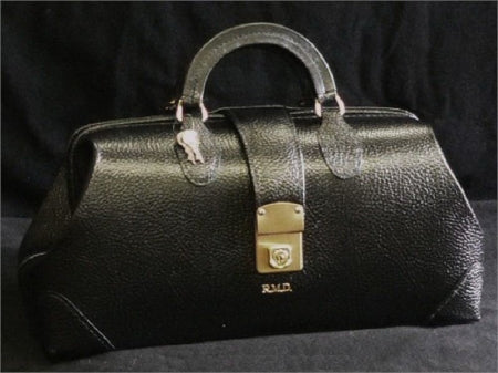 Professional Case Doctor Bag Black Leather 5 X 8 X 14 Inch - S-25214-03