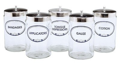 Graham-Field Grafco Sundry Jar Glass Transparent Glass Jars, Polished Aluminum Cover - 3454A T