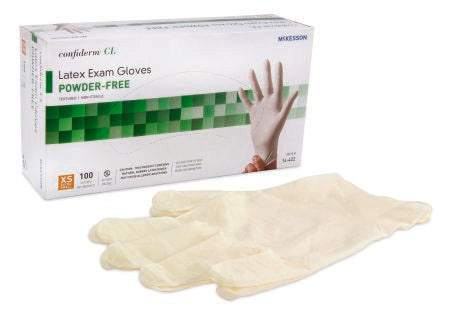 McKesson McKesson Confiderm CL Exam Glove X-Small NonSterile Latex Standard Cuff Length Textured Fingertips Ivory Not Chemo Approved - 14-422