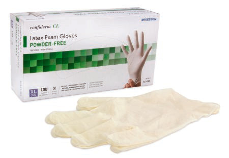 McKesson McKesson Confiderm Exam Glove X-Large NonSterile Latex Standard Cuff Length Textured Fingertips Ivory Not Chemo Approved - 14-430