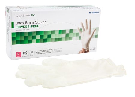 McKesson McKesson Confiderm Exam Glove Small NonSterile Latex Standard Cuff Length Textured Ivory Not Chemo Approved - 14-1381