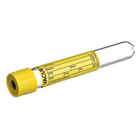 VACUETTE Z Urine No Additive - Urinalysis Tube Round Bottom Plain 16 X 100 mm 10.5 mL Yellow Pull Cap Polyethylene Terephthalate (PET) Tube - 455007