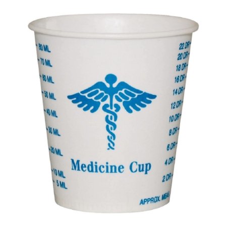 Solo - Graduated Medicine Cup 3 oz. Medical Print Wax Coated Paper Disposable - R3-43107