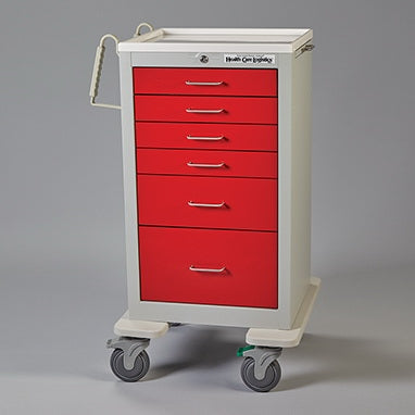 Health Care Logistics Crash Jr. Cart Steel, ABS Plastic Top, Polycarbonate Bumpers 24-1/2 X 26 X 42-3/8 Inch 6 Drawers - WAT-4