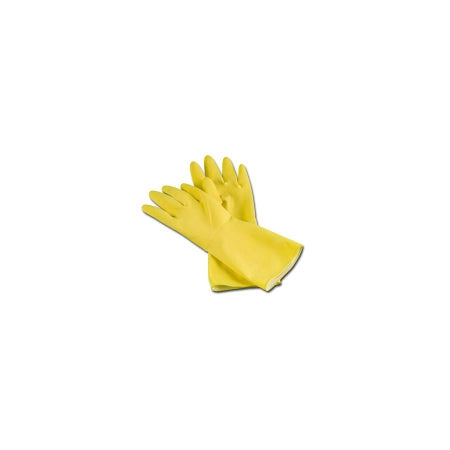 Saalfeld Redistribution Ambitex L6501 Utility Glove Medium Flock Lined Latex Yellow 12 Inch Beaded Cuff NonSterile - LMD6500