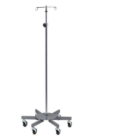 Clinton Industries IV Stand Ram Horn Hooks 2-Hook 6 Legs Epoxy Coated Base, 3 Inch Rubber Wheel Ball Bearing Casters, 26 Inch Base Diameter - IV-33