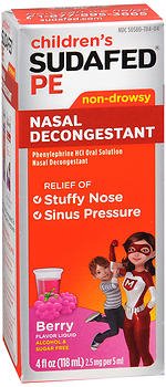 Children's Sudafed PE - Children's Nasal Decongestant 2.5 mg / 5 mL Strength Liquid 4 oz. - 50580078404