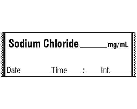 Shamrock Scientific Shamrock Pre-Printed Label Anesthesia Label SODIUM CHLORIDE _____ mg / mL / Date _____ Time _____ Int. _____ White 1/2 X 500 Inch - SA-3240-DTI