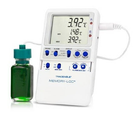 Control 3 Holdings LLC Traceable Memory-Loc Refrigerator / Freezer Thermometer Celsius -50° to 70°C Bottle Probe Wall Mount - 6440