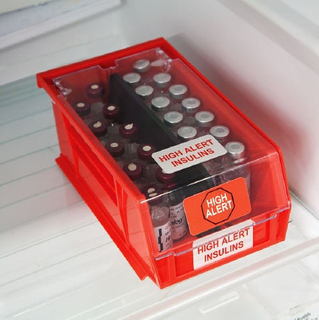Health Care Logistics High Alert Insulin Bin Red 3 X 4-1/8 X 7-3/8 Inch - 18558