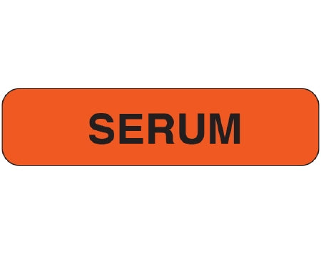 Shamrock Scientific Shamrock Pre-Printed Label Anesthesia Label SERUM Fluorescent Red 5/16 X 1-1/4 Inch - UPCR-1041