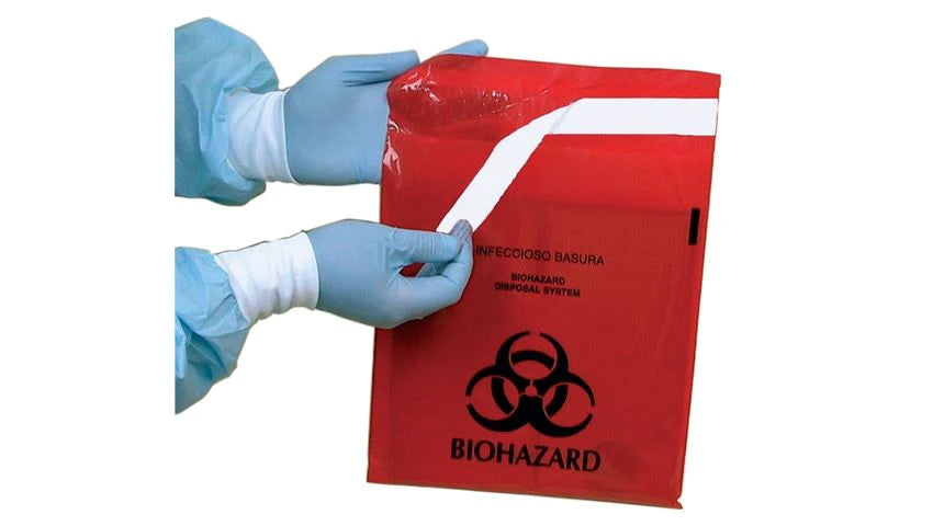 Alimed - Biohazard Waste Bag 1.4 Quart Red Bag 9 X 10 Inch - 924491