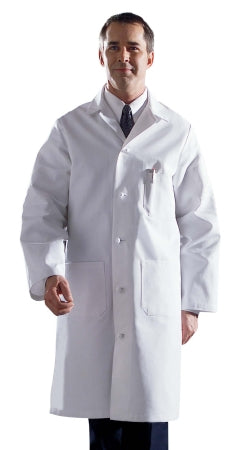 Medline - Lab Coat White Size 42 Knee Length Reusable - MDT17WHT42