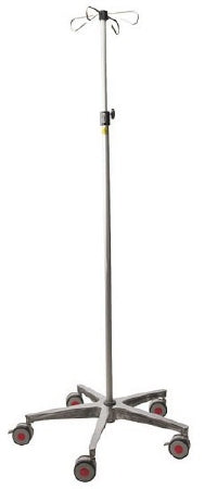 Magmedix MRI IV Pole Portable 4-Hook 5 Spoke Base with 3 Inch Casters, 2 Locking Casters, 24 Inch Base Diameter - 03-IV300A