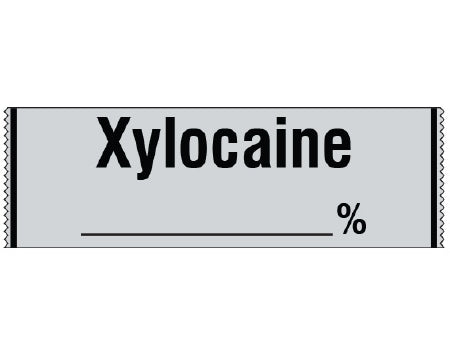 Shamrock Scientific Shamrock Pre-Printed Label Anesthesia Label XYLOCAINE / _____ % Gray 1/2 X 500 Inch - SA-303