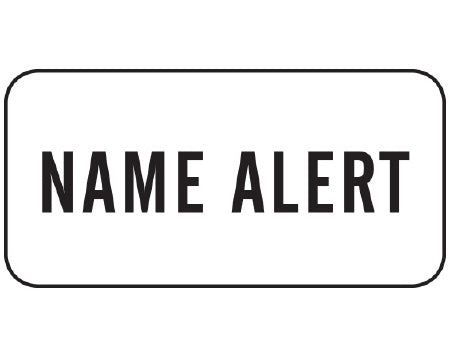 Shamrock Scientific Shamrock Pre-Printed Label Communication Fill In NAME ALERT White 3/4 X 1-1/2 Inch - NL-120