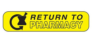 Health Care Logistics Indeed Pre-Printed Label Auxiliary Label Return To Pharmacy Yellow 3/8 X 1-5/8 Inch - 2051