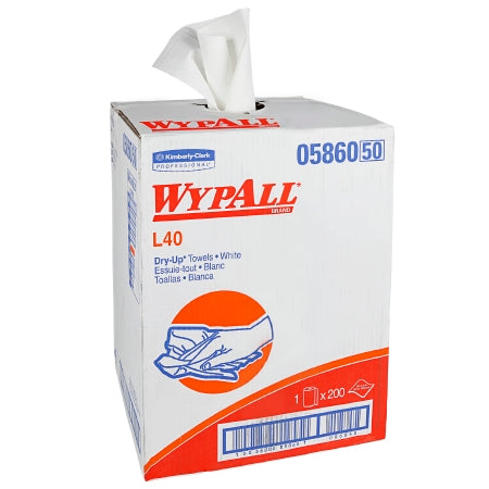 Lagasse WypAll* L40 Dry-Up Hygenic Towel Light Duty White NonSterile Double Re-Creped 19-1/2 X 42 Inch Disposable - KCC05860