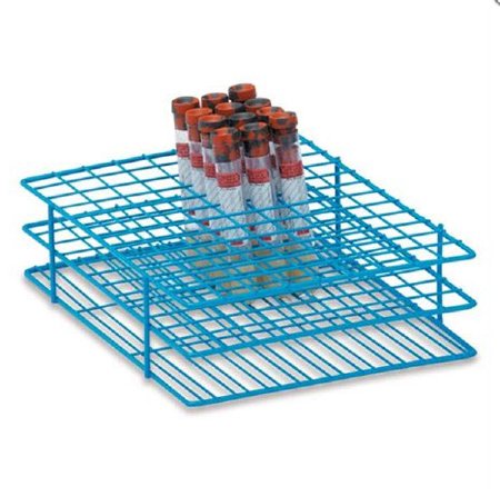 Market Lab - Test Tube Rack 108 Place 10 mL Tube Size Blue 2-1/2 X 7-1/4 X 9-1/2 Inch - 1086