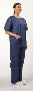 Cellucap Mfg Co Scrub Shirt X-Large Navy 2 Pockets Short Sleeves Unisex - 636XL