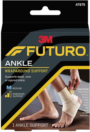 3M Ankle Wrap  Futuro Medium Pull-On / Hook And Loop Closure Left Or Right Foot - 47875EN