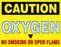 Medical Safety Systems - Pre-Printed Label Warning Label Yellow Caution Oxygen No Smoking Biohazard 4 X 5 Inch - 510-58800025