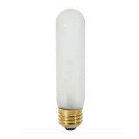 Bulbtronics Incandescent Lamp 1.25 dia. X 5.12 Inch, 25 W, T10 Shape, E26, E27/Medium Screw Base, 1000 Hours Life, Frosted Finish, Tubular Style, 120 V - 15260