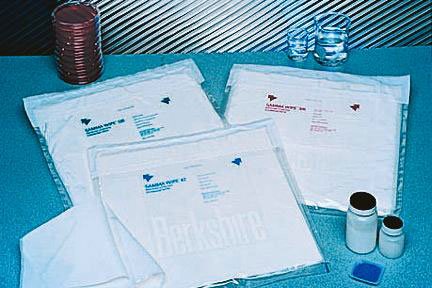 Fisher Scientific Berkshire Gamma Wipe 67 Cleanroom Wipe ISO Class 5 White Sterile Cellulose / Polyester 12 X 12 Inch Disposable - 0666538B