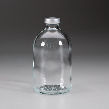 Health Care Logistics Empty Vial Borosilicate Glass 100 mL Stopper Cap - 18496