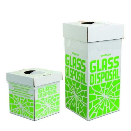 Bel-Art Products Broken Glass Disposal Box Benchtop Model, Corrugated Cardboard / Polypropylene, 20 L X 20 W X 25 cm H - 24653-0002