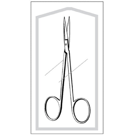 Sklar Econo Iris Scissors 4-1/2 Inch Length Floor Grade Stainless Steel Sterile Finger Ring Handle Straight Sharp/Sharp - 96-2505
