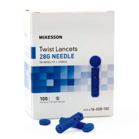 McKesson McKesson Lancet Twist Top Lancet Needle 1.8 mm Depth 28 Gauge - 16-028-100
