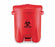 EAGLE - Biohazard Waste Container 21 X 18 X 22 Inch 14 Gallon Red Base / Red Lid Horizontal / Vertical Entry Gasketed Foot Pedal Lid - 4RF69