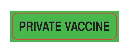 UAL - Pre-Printed Label Auxiliary Label Green Paper Private Vaccine Black Confidential 5/16 X 1-1/4 Inch - UL356435V
