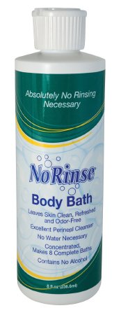No Rinse Body Bath - Rinse-Free Body Wash Liquid 8 oz. Bottle Scented - NR900