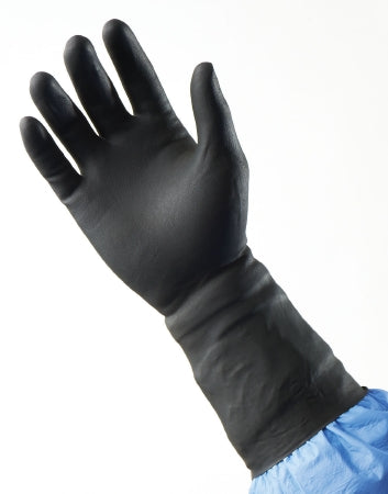 SensiCare PI Shield - Radiation Reducing Glove Size 8 Sterile Pair Polyisoprene with Tungsten Extended Cuff Length Fully Textured Black Not Chemo Approved - Medline - MSG3980