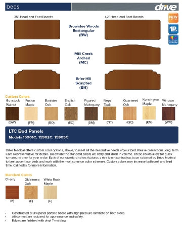 Drive Medical Brownwood Headboard/Footboard Rectangular Cherry - 903BE-BW35-A