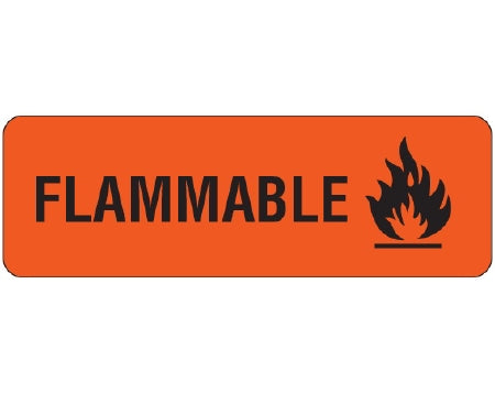 Shamrock Scientific Shamrock Pre-Printed Label Warning Label FLAMMABLE Fluorescent Red 1 X 3 Inch - UPCR-7008