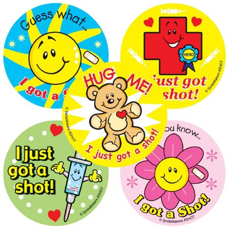 Smilemakers  100 Per Unit Allergy Shot Sticker 2.5 Inch - SHOTR