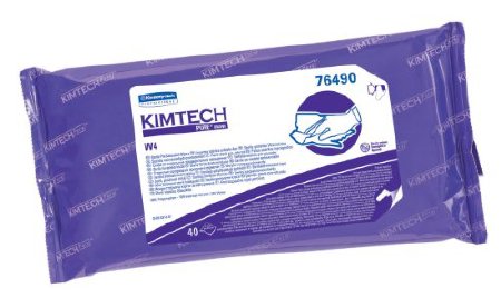 KIMTECH PURE W4 - Kimtech Pure W4 Surface Disinfectant Cleaner Premoistened Cleanroom Manual Pull Wipe 40 Count Soft Pack Alcohol Scent Sterile - 76490